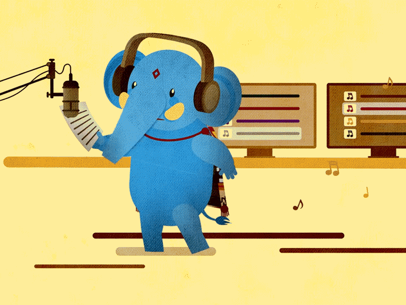 Animated elephant 2d after animation effects elephant flat indian magnetic music over voice