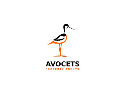 Avocets animal logo avocet bird elegant flat java pep logo minimalist property logo real estate simple