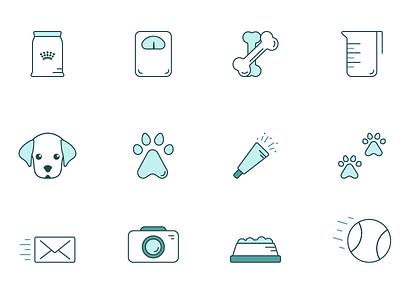 Pet Health Icon Set icons pets