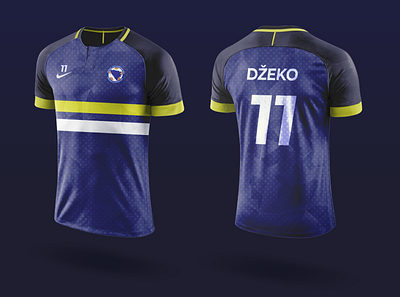 Concept Design: National Football Team Jersey (BiH) concept concept design football football edit football jersey minimalistic mockup mockups modern design photomanipulation soccer soccer jersey soccer jersey mockup sports branding sports design sportswear uefa