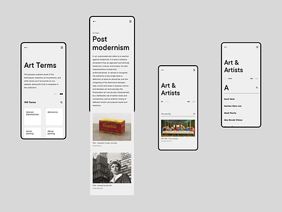 Art Guide cool design minimal minimal design mobile mobile app mobile app design mobile ui promo typography ui web design
