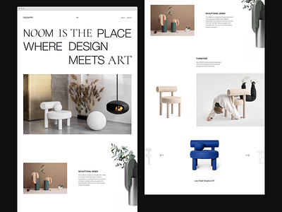 Noom-Home Web Design clean ecommerce furniture gallery grid layout minimalist responsive swiss web website whitespace