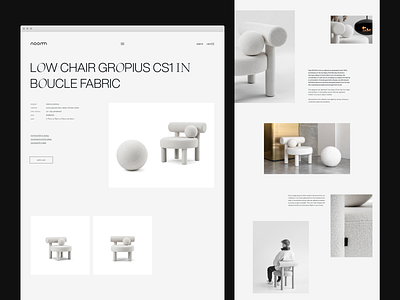 Noom-Home Website clean ecommerce furniture gallery grid layout minimal design minimalist responsive swiss web whitespace