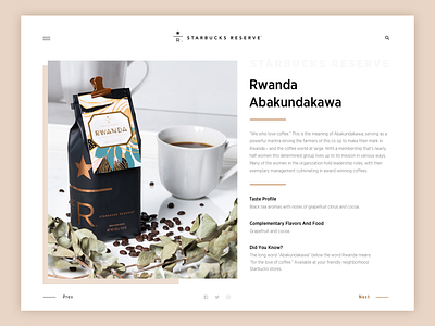 Starbucks Reserve Concept Detail Page coffee cool design landing page minimal design promo reserve starbucks