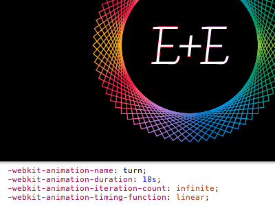 E+E circle colors css3 ee rainbow squares
