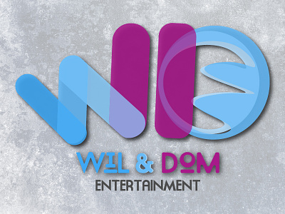 Wil & Dom Entertainment blue branding design entertainment grey logo minimal overlap pink redesign round transparent