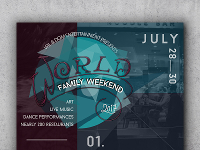 World Family Day Poster blue event family july poster red world