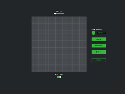 Updated the UI for etch-a-sketch game kufic pixel art ui ux