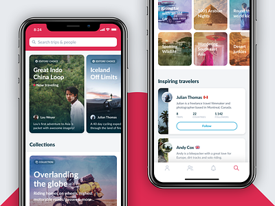 Polarsteps - Explore app apple apple design collections content explore follow inspiration inspirational inspire iphone iphone x search travel travel app trips ux ux ui
