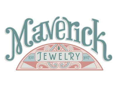 Maverick Jewelry Branding art deco art nouveau branding custom type lettering