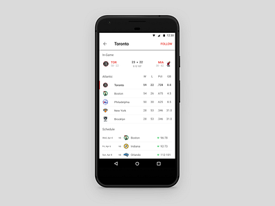 Android Sports Feature android sports ui