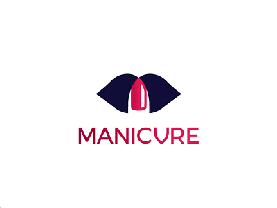 Manicure care feminine flat girly illustration lips logo nails spa