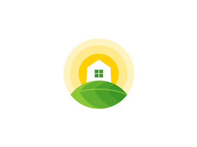 Eco Guesthouse ecology green leaf leaves logo nature sun