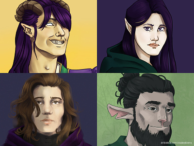 Style Exploration: Dungeons and Dragons Character Portraits digital illustration illustration ipad pro procreate