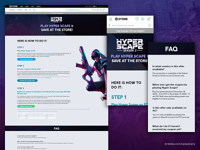 Ubisoft Store x Hyper Scape Landing Page adobe xd design landing page web design