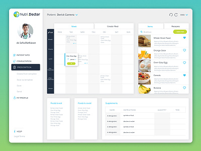 Web app dashborad dashboard doctor nutri nutrition
