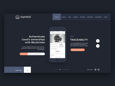Ownest landing page app bitcoin blockchain homepage landing ownest page promo