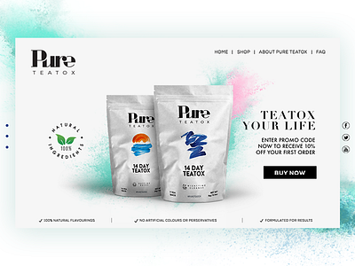 Pure Teatox landing page design