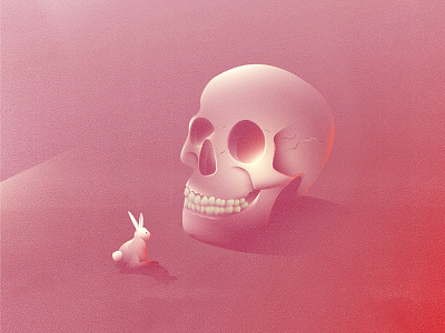 Skully follow illustration janillustrates rabbit the white