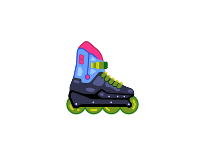 Rollerblade - 3/12 2d 90s art behance branding design digitalart digitalillustration dribbble flat illustration nostalgia roller skate rollerblade rollerblades rollerblading vector