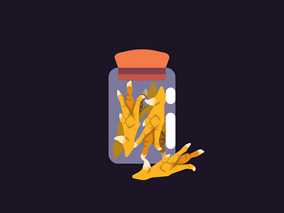 Chicken feet in a jar