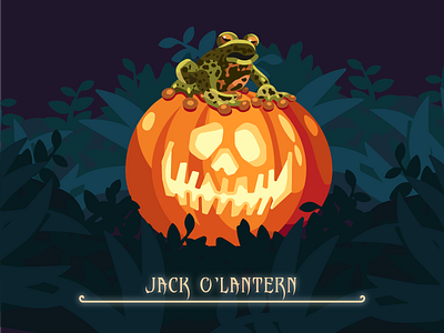 JACK O'LANTERN 2d flat frog halloween illustration inktober jack o lantern spooky toad vector witchcraft