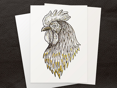 "Golden Rooster" | Ink Illustration