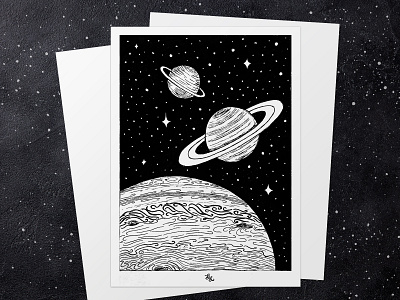 "Space One" | Space Series | Ink Illustration drawing galaxy illustration ink space universe