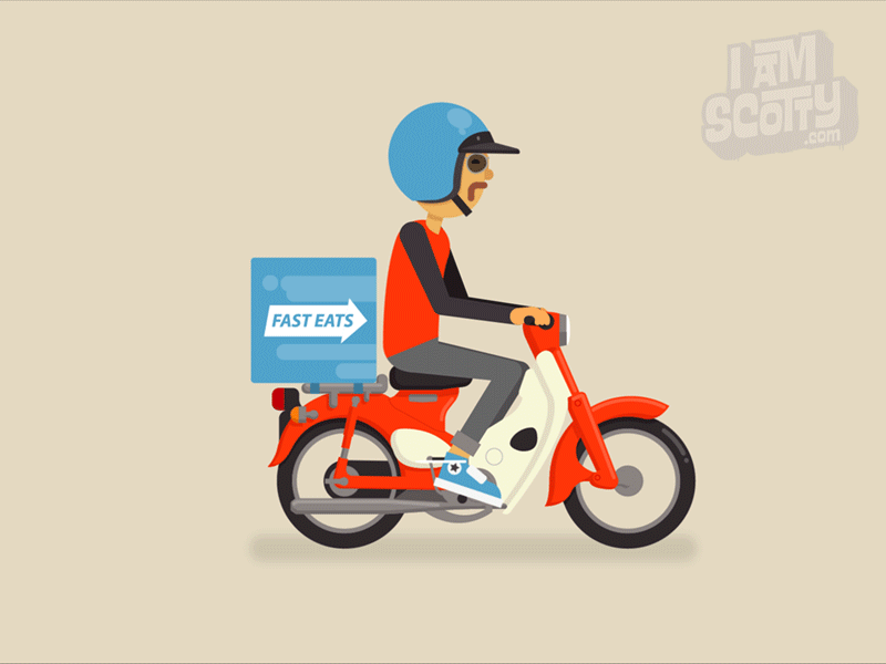 Cub Rider aftereffects animation c50 c70 c90 characterdesign cub flat gif vector