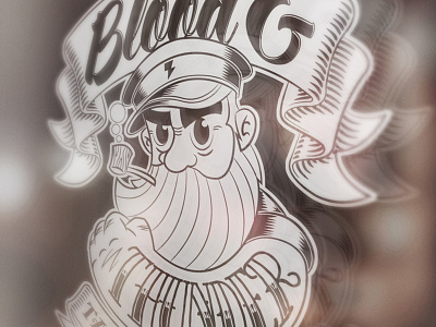 Window Signage for Blood & Thunder Tattoo Emporium branding character logo old school sign tattoo traditional