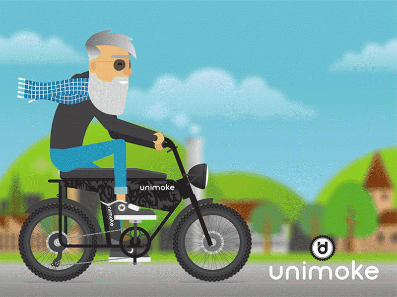 Unmoke Animated Gif adobe illustrator after effects animation e bike gif unimoke urban drivestyle vector
