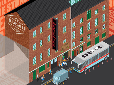 The Leadmill illustration isometric sheffield the leadmill vector