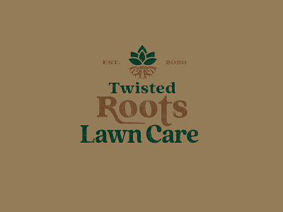 Twisted Roots Lawn Care branding design logo typography