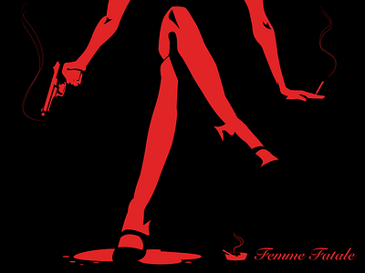 Legs design fatale femme graphic design gun illustration illustrator legs shadow smoke