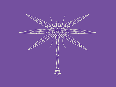 Dragonfly Dribbble Ready 420 cannabis design dragonfly graphic design illustration illustrator logo logo design