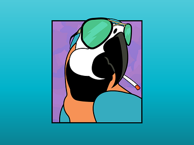 Cool Chuck design illustration illustrator macau parrot shades smoke smoking sunglassesa