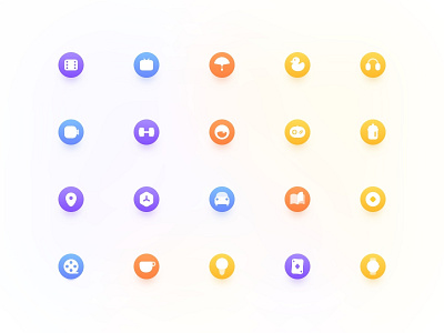 ICON blue design gradient icons orange purple ui yellow