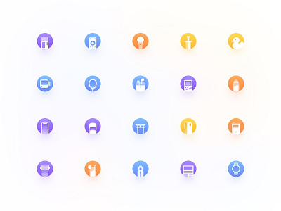 ICON blue design gradient icons orange purple ui yellow