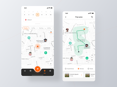 Routii - Holiday Planning Mobile App 2022 trend app design destination figma freebie ios map minimal planning route route plan routii travel app ui design user interface
