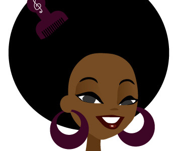 Kemara "Afrotar" w/pick avatar illustration mascot purple