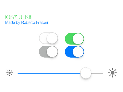 PSD iOS7 UI Kit 7 app apple blue button clean design dim elements flat green icon interface ios ios7 jony kit minimal photoshop psd setting slider switch template toggle ui uikit