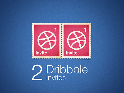 2 Dribbble Invites Giveaway 2 dribbble giveaway invitation invite prospect stamp vintage x2