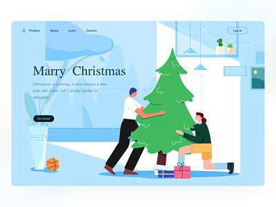 Christmas illustrations design illustrations people tree ui