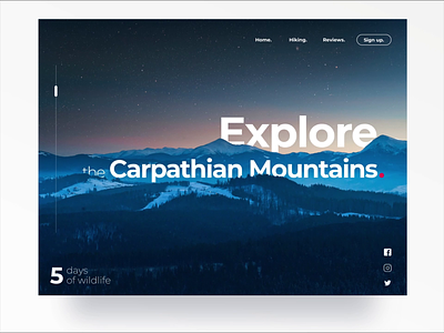 Explore the Carpathians. interaction landing page parallax parallax scrolling sketch ui ux web design website