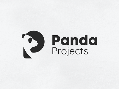 Panda projects logo animal logo logo design logomark negative space panda panda bear panda logo