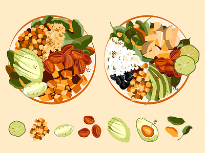 Vegan bowl adobe adobe illustrator design flat food illustration health illustration isometric art set vector vegan