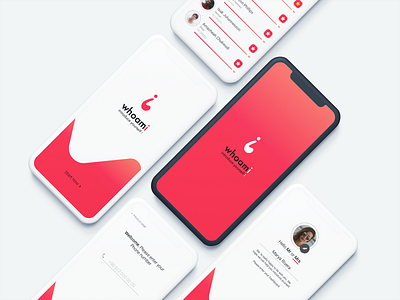 whoami app. app design flat minimal ui ux