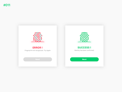 Daily UI #011 Flash Message dailyui error fingerprint flash message icon success ui