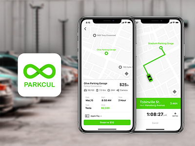 Parkcul App app iphonex navigation parking redesign reserve ui