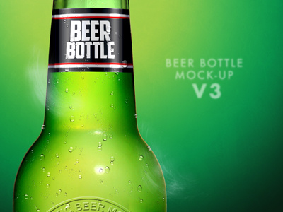 Beer Bottle beer bottle green liquer mock up photo photograph